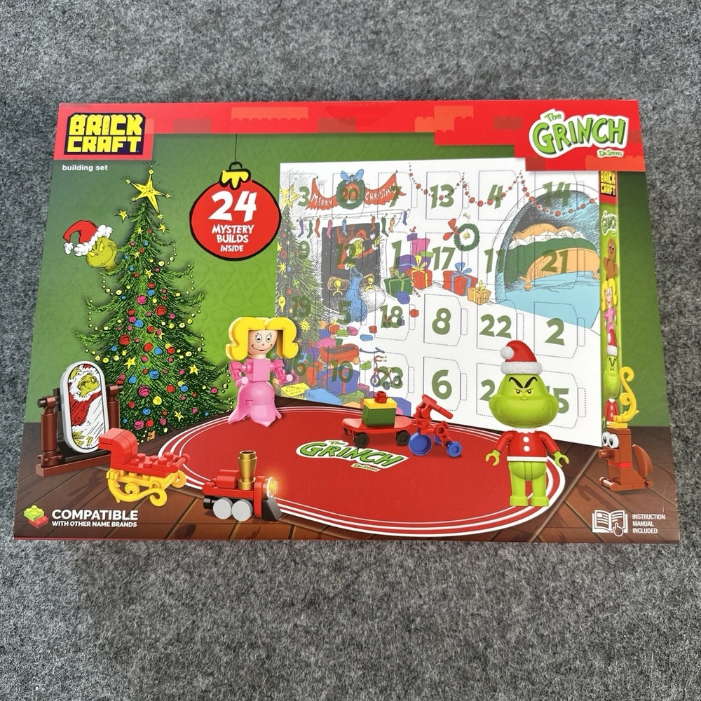Brickcraft Grinch Kids 24 Days of Grinchmas Advent Calendar with Mystery Builds